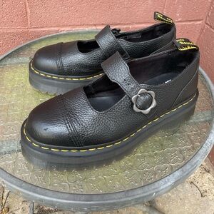 Dr Martens Addina Platform Mary Jane Flower Buckle Shoes Size 11